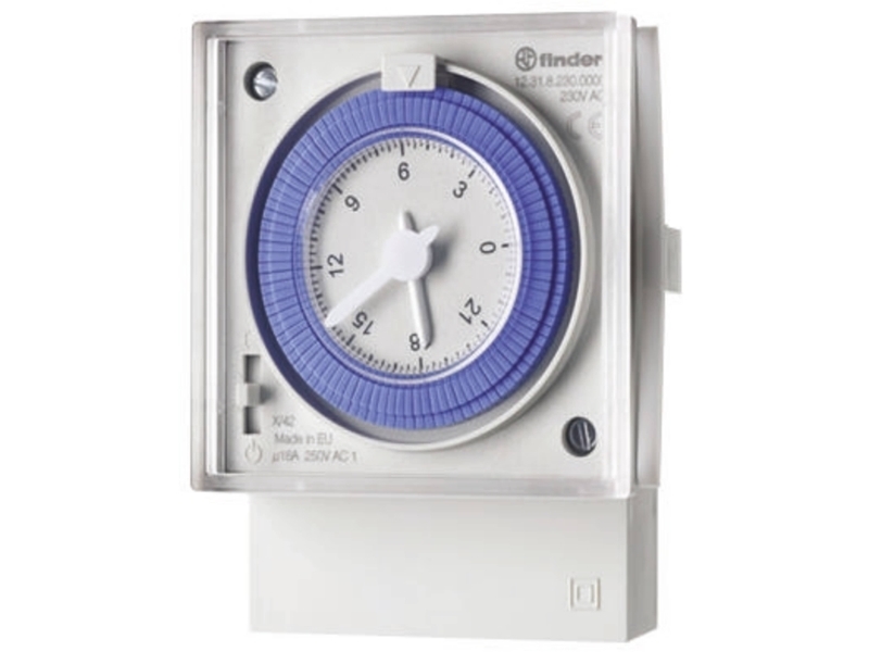 Finder 12.31.8.230.0000 Zeitschaltuhr Für Frontmontage 230 V/Ac 1 X Wechselschalter 16 A Tagesprogramm