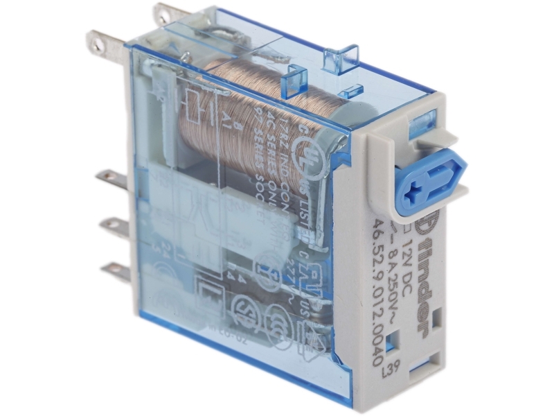 Finder 46.52.9.012.0040 Stikrelæ 12 V/DC 8 A 2 x omskifter 1 stk