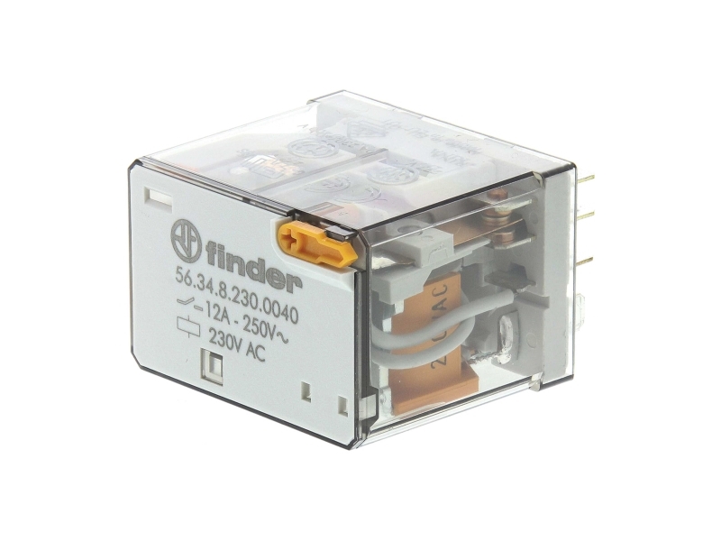 Finderrelais 4P 12A 230V Ac Prüftaste Mechanischer Auslöser (56.34.8.230.0040)
