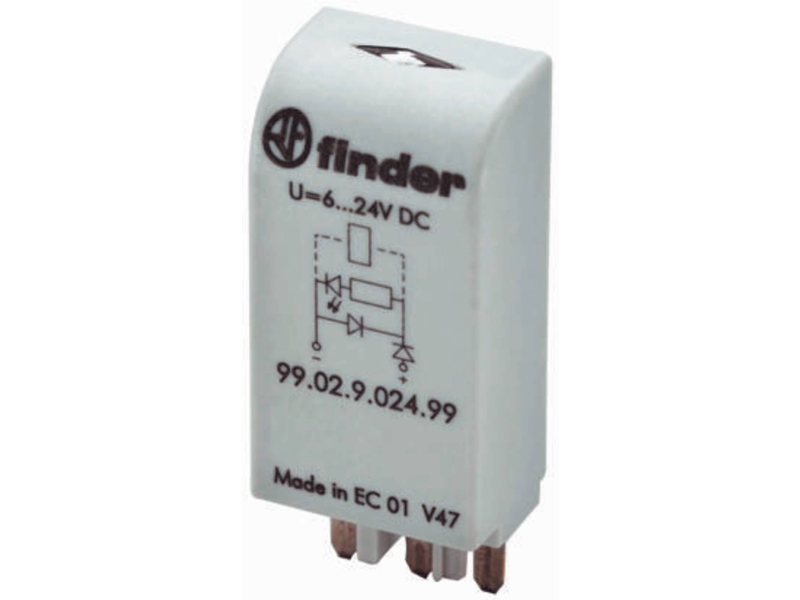 Finder Steckmodul Mit Led, Mit Freilaufdiode 99.02.9.060.99 Lichtfarbe: Grün Passend Für Modell: Finder 90.02, Finder 90.03, Finder 92.03, Finder 94.