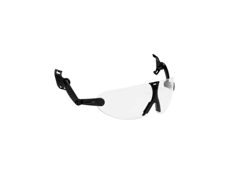 3M Hard Hat Integrated Safety Glasses, Clear, V9c, Sort, Transparent