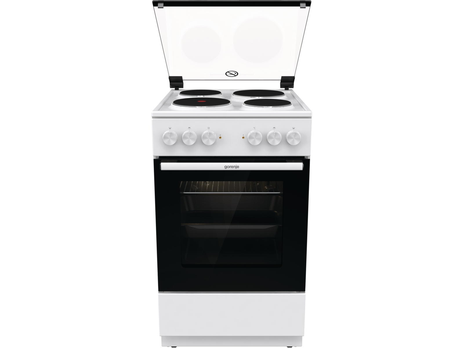 Gorenje GE5A21WH, Fristående köksspis, Vit, Rotations-, Vit, Front / Top front, Gjutjärnsplatta | N - A | GameStuff