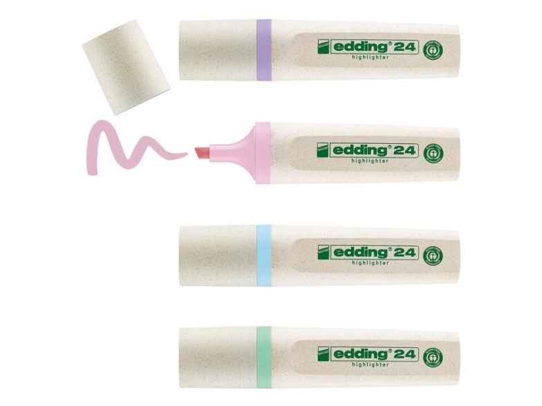 Edding Overstregningspen 24 Ecoline Pastel 4 Stk. Assorteret - Edding 24-4-1000 2-5Mm (4-24-4-1000)