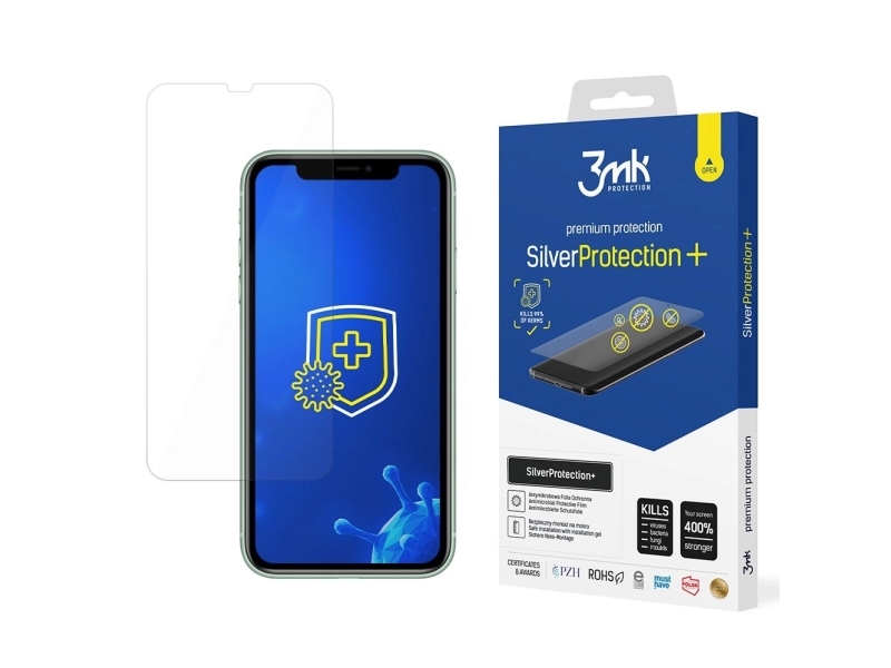 3Mk Silverprotection+, Apple, Apple Iphone 11, Anti-Bakteriel, Slagbestandig, Ridseresistent, 1 Stk