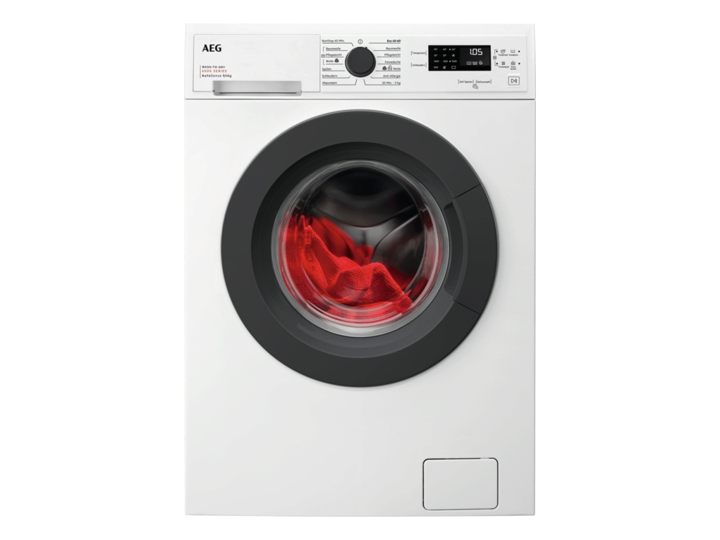 AEG LWK6A50680, Edestä täytettävä, Vapaasti seisova, Valkoinen, Vasen, LED, 52 L