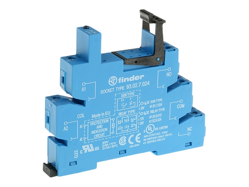 Finder 93.02.7.024 Relaissockel Mit Led, Mit Emv-Kennzeichnung Der Relaisspule Finder 41.52, Finder 41.61 1 Stück