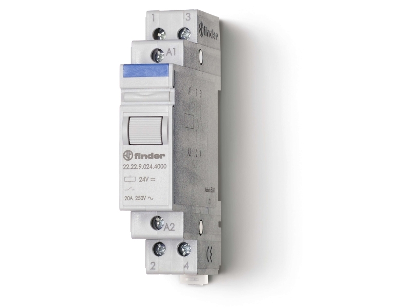 Finder Din Rail Non-Latching Relay, 12V Ac Coil, 20A Switching Current