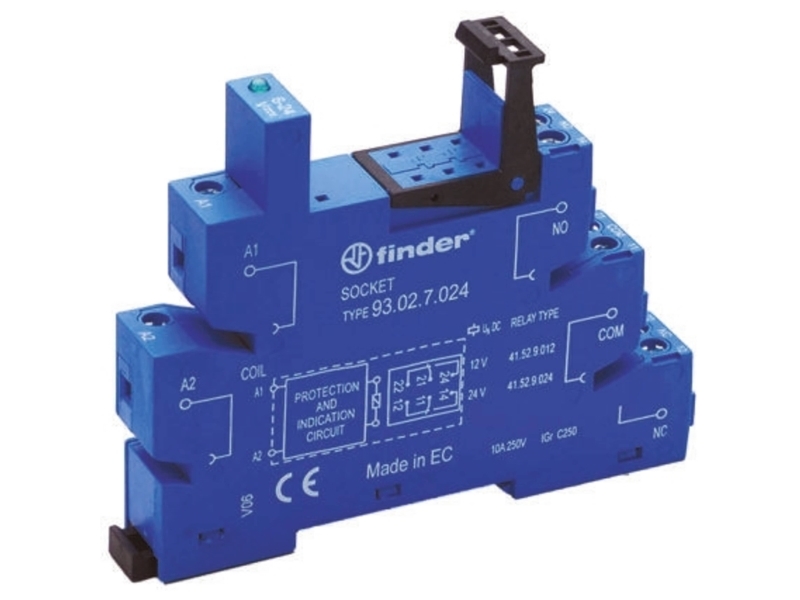 Finder 93 250V ac Relay Socket, for use with 41 Series