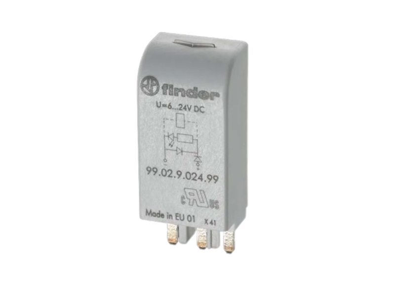 Finder Steckmodul Mit Led, Mit Freilaufdiode 99.02.9.024.99 Lichtfarbe: Grün Passend Zu Modell: Finder 90.02, Finder 90.03, Finder 92.03, Finder 94.0