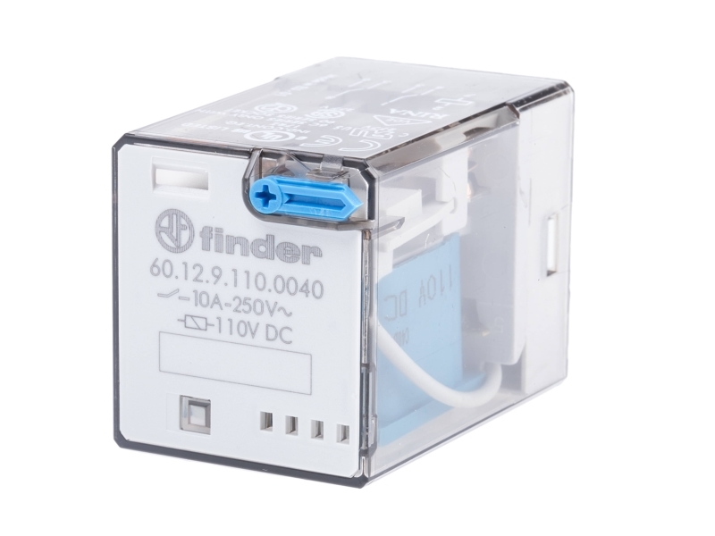 Finder 60.12.9.110.0040 Stikrelæ 110 V/Dc 10 A 2 X Omskifter 10 Stk
