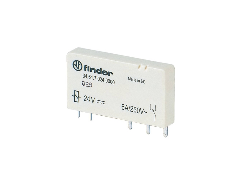 Finder 34.51.7.024.5010 Leiterplattenrelais 24 V/Dc 6 A 1 X Wechsler 1 St