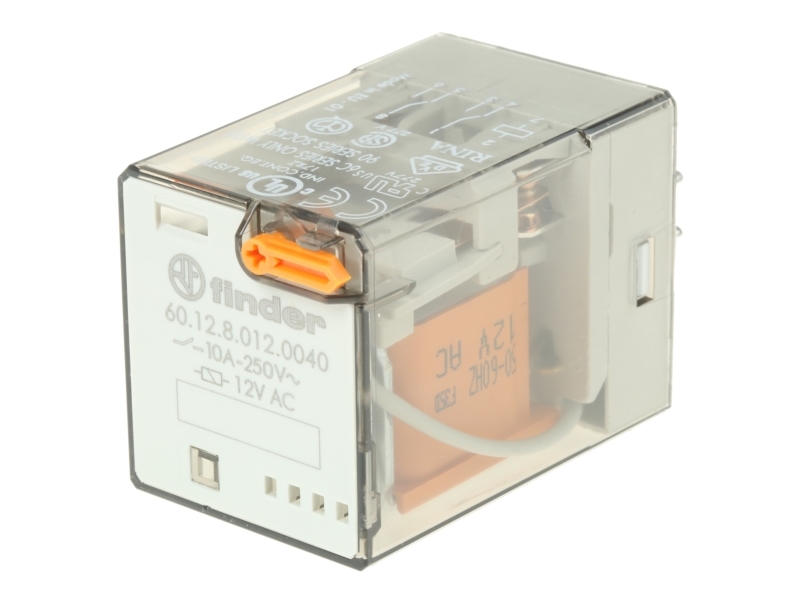 Finder 60.12.8.012.0040 Stikrelæ 12 V/Ac 10 A 2 X Omskifter 10 Stk