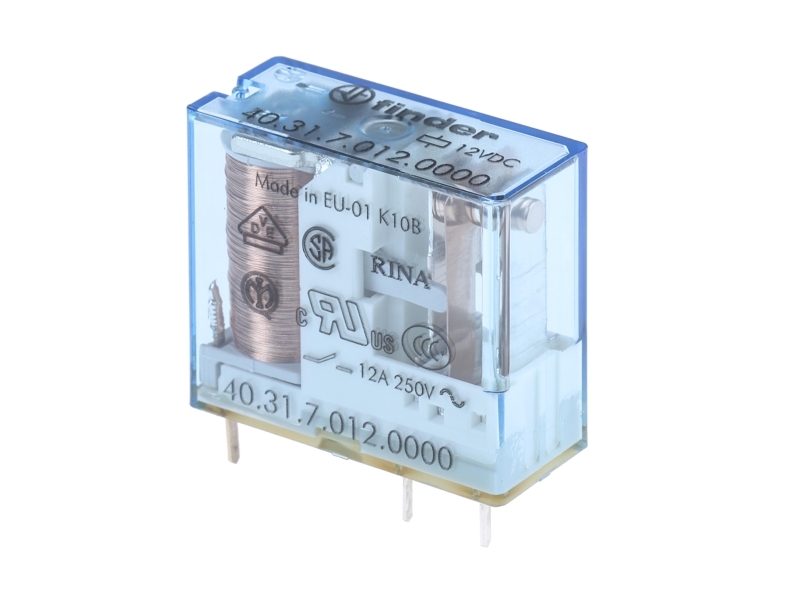 12Vdc 10A-250Vac Relæ 1 Veksler