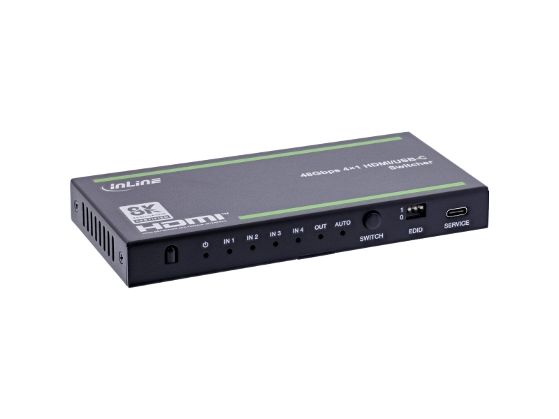 Inline 57885B, Hdmi, Usb Type-C, Metal, Sort, 8 Kv, 4 Kv