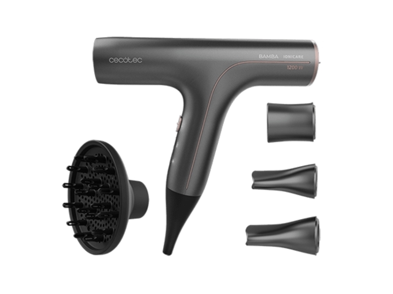Cecotec Bamba Ionicare 6000 Rockstar Soft Pro, Dc, Sort, 1,75 M, Knapper, 1200 W, 220 - 240 V
