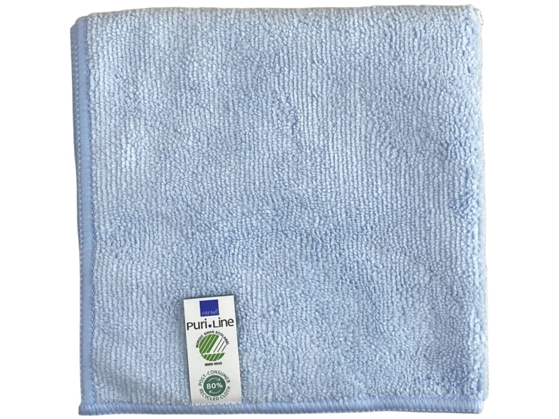 Rengøringsklud, ABENA Puri-Line Basic, 32x32cm, blå, mikrofiber - (10 stk.)