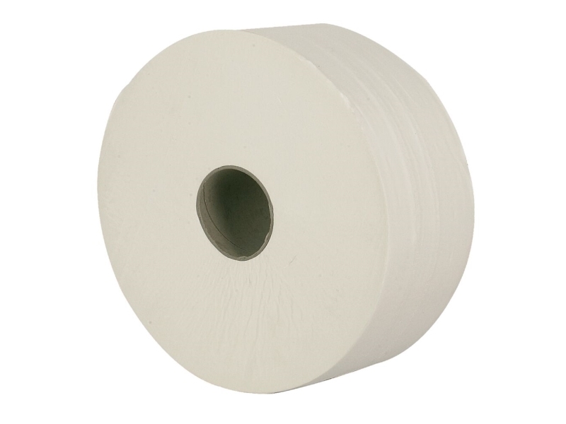 Jumbo Rolle, Neutral, 2-Lagig, Midi, 380M X 9.2Cm, Ø26cm, Weiß