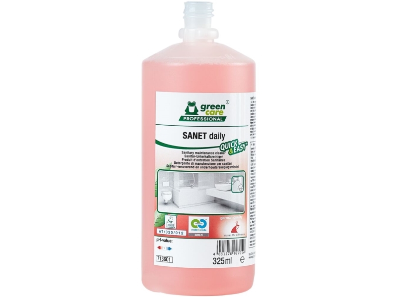 Sanitetsrengøring, Green Care Professional Sanet Daily, 325 Ml, Quick & Easy, Sur/Kalkhæmmende - (6 Stk.)