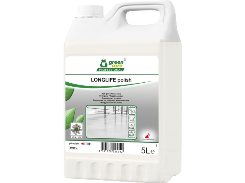 Gulvpolish, Green Care Professional Longlife Polish, 5 L, Blank, Skridsikker - (2 Stk.)