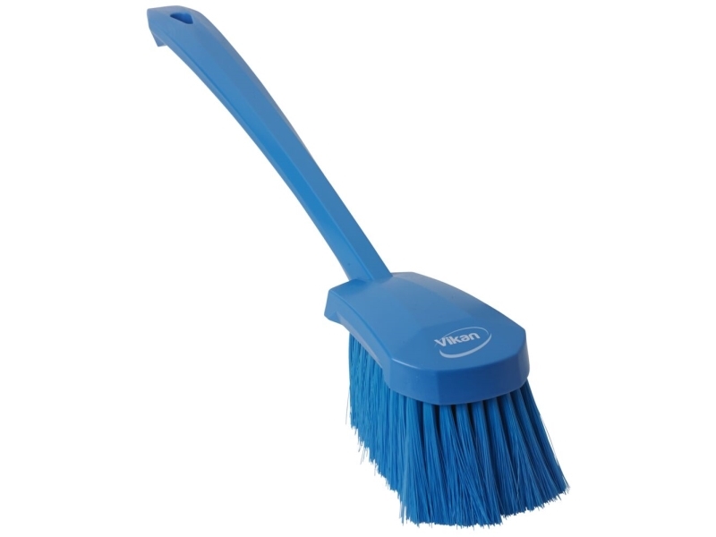 Håndbørste, Vikan, 41,5x7x8cm, blå, PP/polyester/rustfrit stål, bløde børstehår - Børster og koste - Fødevaregodkendt - Håndbørste
