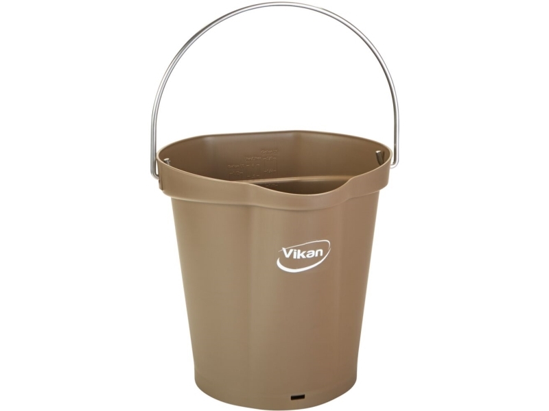 Livsmedelshink, Vikan, 6 l, brun, PP/rostfritt stål | Rengöring - Avfallshantering - Hinkar & tillbehör | GameStuff