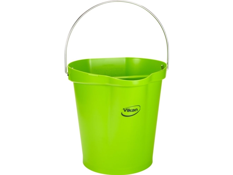 Vikan Spand til fødevarer 12 liter, flere farver, PP/rustfrit stål, med hældetud - Limegrøn - Spande - Fødevaregodkendt - NODISCOUNT