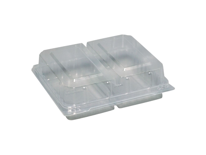 Sandwichschale, Abena Cater-Line, 16X14,5X5cm, Klar, Rpet, 2 Fächer, Mit Scharnierdeckel