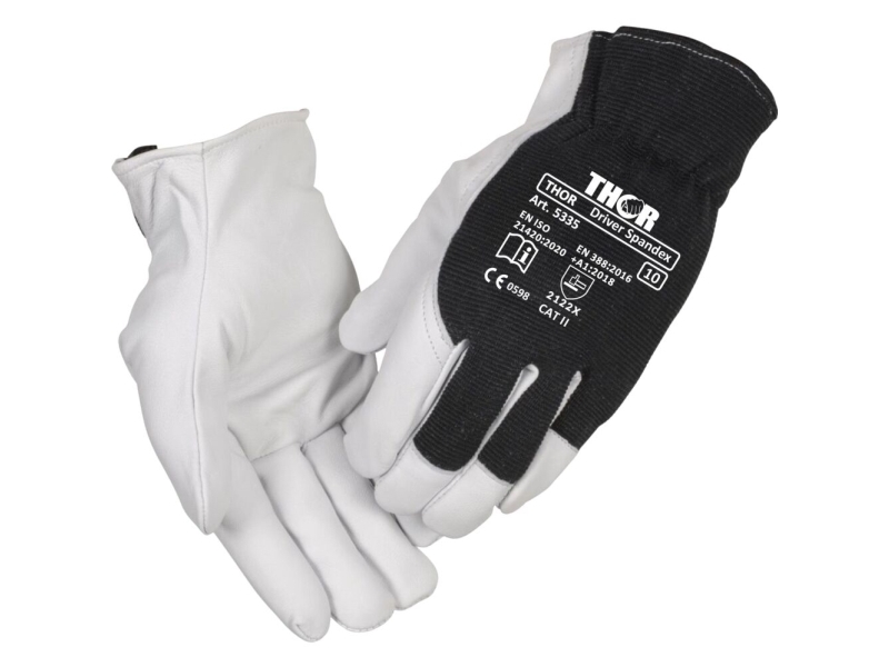 Gedeskindshandske, THOR Driver, 10, hvid