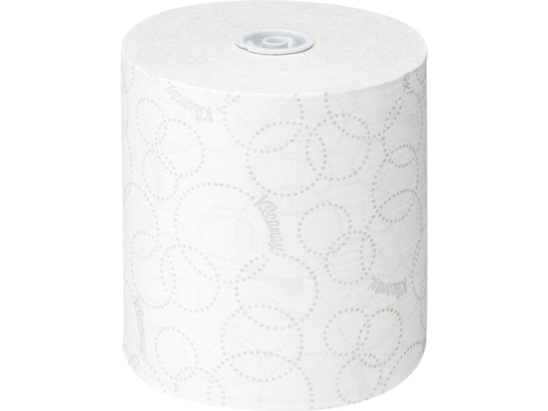 Handduksrulle, Kimberly-Clark Kleenex, 2-lagers, 150m x 19,8cm, vit, blandade fibrer | Rengöring - Avtorkning - Pappershandduk dispensrar | GameStuff