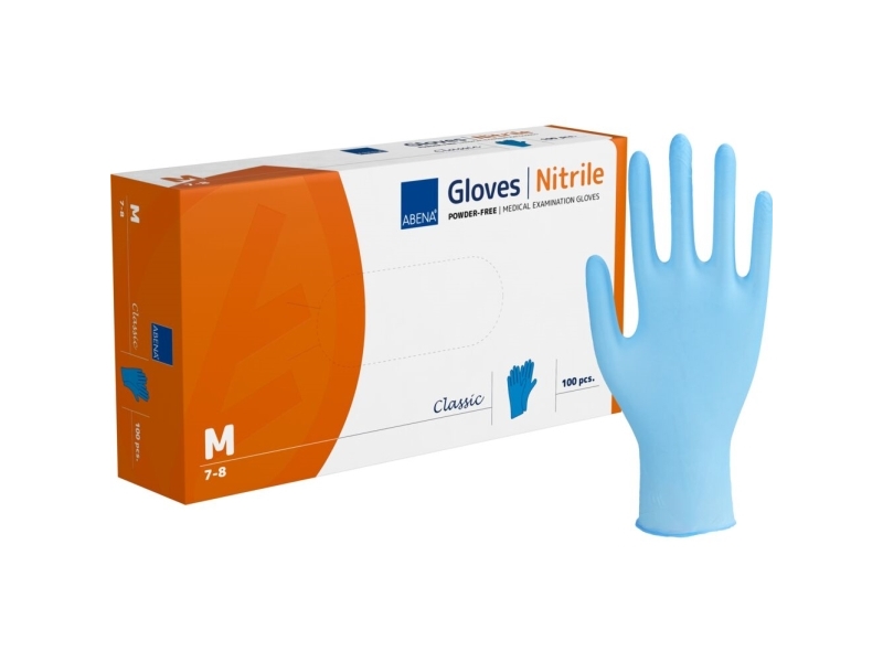 Undersøgelseshandske, ABENA Classic, M, blå, nitril