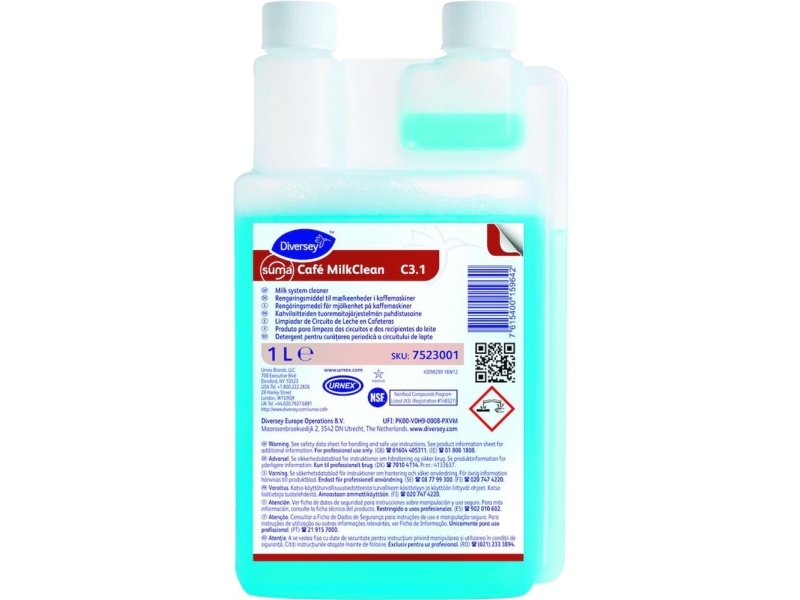 Suma Café Milkclean C3.1 - Rengøring - Væske - Flaske - 1 L - Professionel (Pakke Med 6)