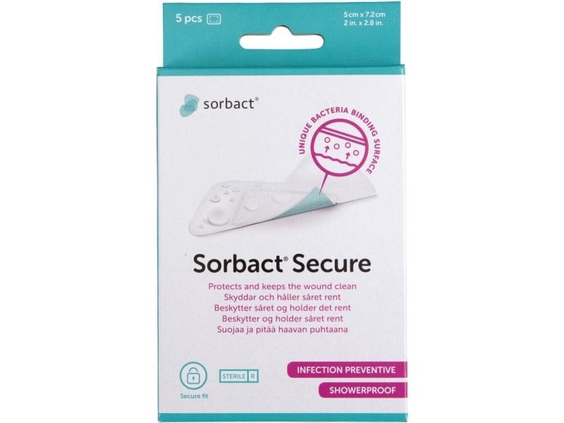 Plaster, Sorbact Secure, 7,2x5cm | Kläder & Säkerhet - Säkerhetsutrustning - Första hjälpen | GameStuff