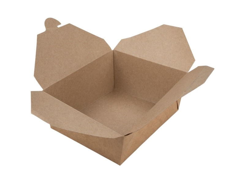 Takeaway boks, ABENA, 17x14x6,5cm, 1420 ml, brun, kraft/PE - (6 stk.)