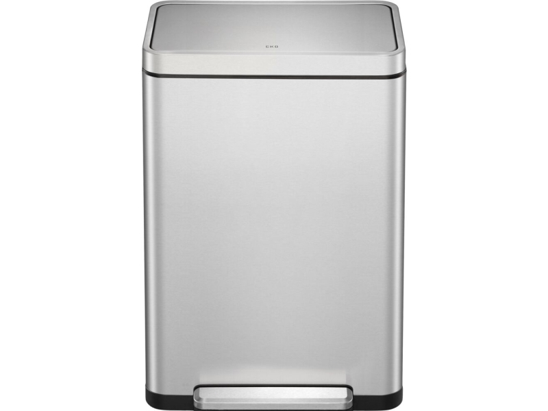 Treteimer, Eko X-Cube, Stahl Matt, Edelstahl, 2 Fächer, 2X20 Liter, Mit Kunststoff-Inneneimer Und Soft Close