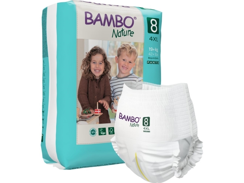 Barnblöja, byxblöja, miljömärkt, Bambo Nature Pants, 8 - (5 st.) | Hälsa - Personlig vård - Blöjor | GameStuff