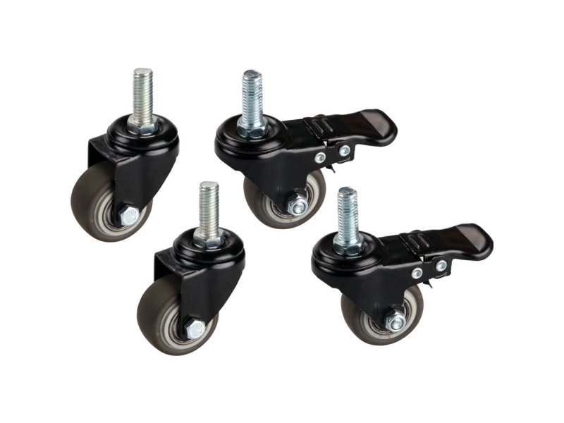 Hjulsæt, V-Part, sort mat, metal, til affaldsspand 40 l, bevægelige