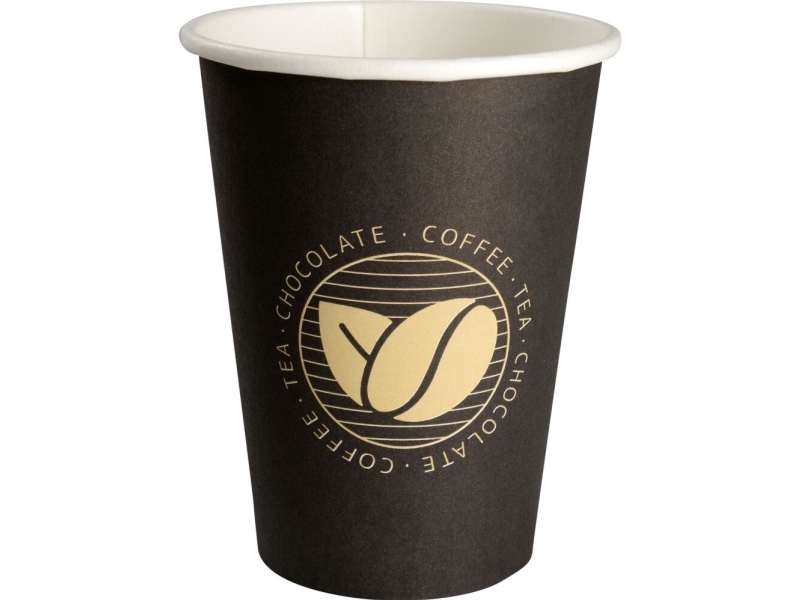 Kaffebæger Beans, ABENA Gastro, 11,5cm, Ø8cm, 33 cl, 36 cl, sort, pap/PE - (20 stk.)