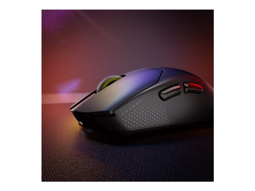 CORSAIR SABRE V2 PRO ULTRALIGHT - Mus - optisk - 5 knapper - kablet, trådløs - 2.4 GHz - trådløs modtager (USB) - sort