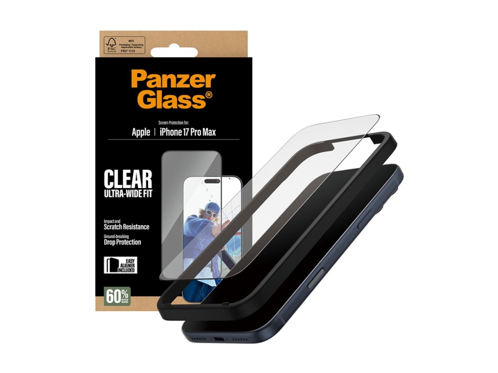 PanzerGlass - Skärmskydd för mobiltelefon - ultrabred passning med EasyAligner - glas - ramfärg svart - för Apple iPhone 17 Pro Max | Datorer & Surfplattor - Tillbehör till surfplattor - Covers & Väskor | GameStuff