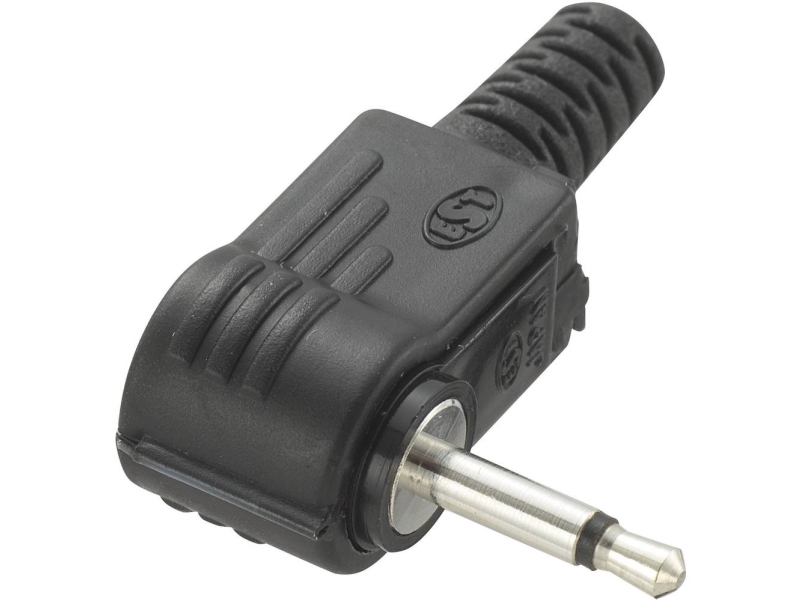 Tru Components 718989 Jack-Stik 2,5 Mm Stik, Vinklet Poltal: 2 Mono Sort 1 Stk
