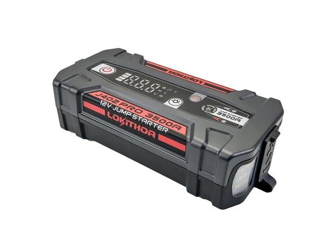 LOKITHOR LOKTIHOR J402 PRO er en kraftfuld startbooster med 3500A peak-strøm og 100W tovejs hurtigopladning. | Huset - Solpaneler & batterier - Kraftverk | GameStuff