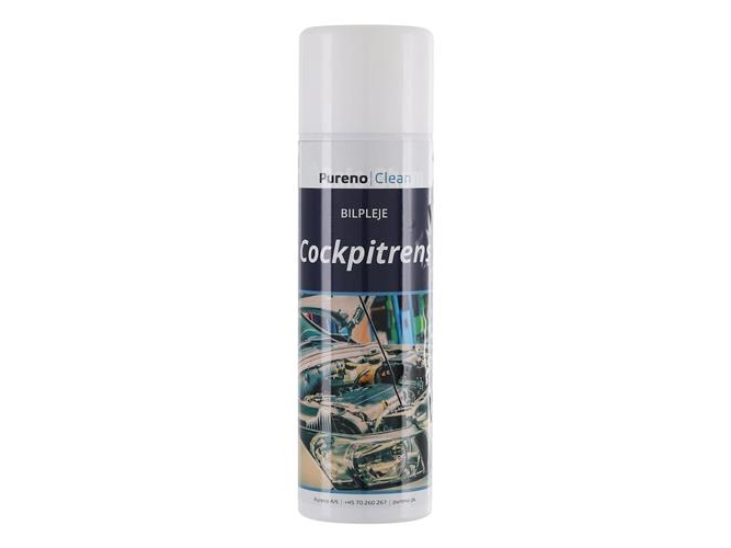 Cockpitrens 500ml spray. Renser og smidiggør kunstofinteriør. Virker antistatisk, imprægnerer, forhindrer fugt og smudsindtrængning