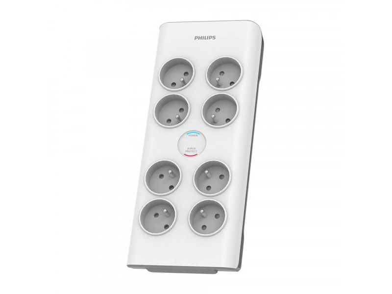 Philips Spn7080wa/60, 900 J, 8 Ac Stikkontakt(Er), 3680 W, 16 A, Hvid, 2 M