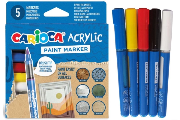 Acrylic markers with brush 5 colors CARIOCA | Kläder & Säkerhet - Arbetskläder - Sweatshirts | GameStuff