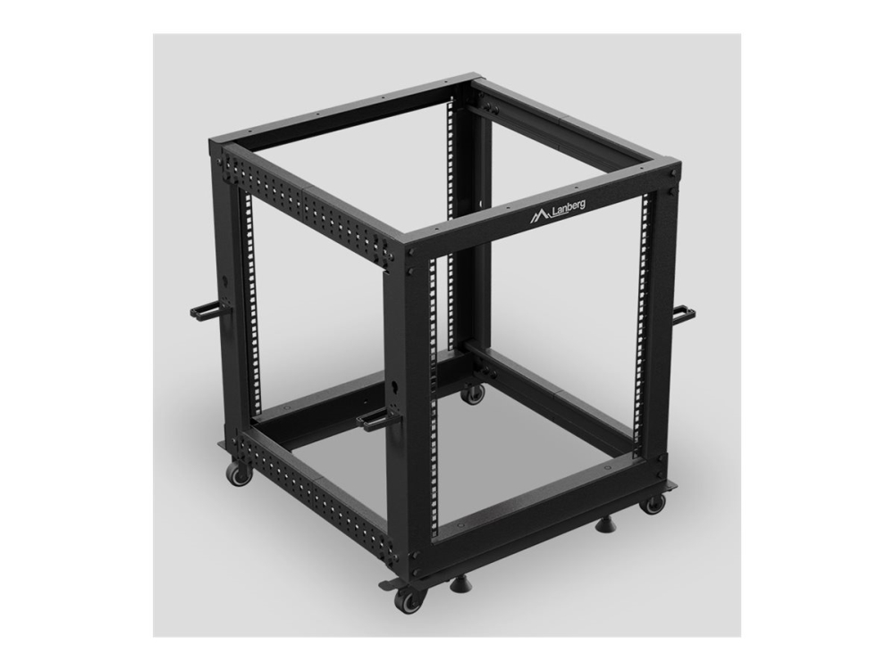 Lanberg - Rack Åben Ramme - 600 X 600 - 1100, Justerbar - Ral 9004, Sort - 12U - 19"