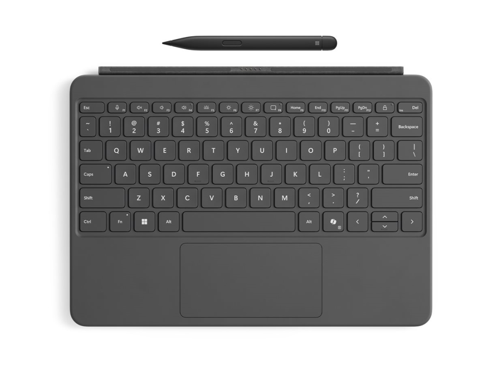Microsoft Surface Pro Keyboard - 12-inch - tastatur - full size - med touchpad, accelerometer - bagbelyst - magnetisk dok - skifer - 73% genanvendt t