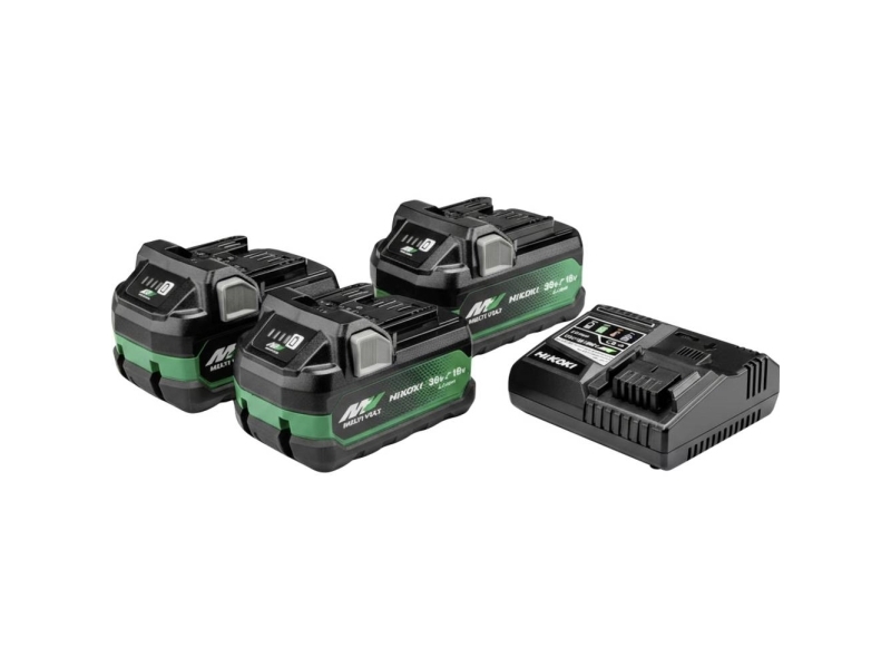 Hikoki Uc18ysl3wh3z Uc18ysl3wh3z Værktøjsbatteri Og Oplader 18 V, 36 V 2.5 Ah, 2.5 Ah, 5 Ah