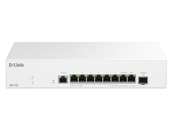 D-Link Dbr-700, Ethernet Wan, 2.5 Gigabit Ethernet, Hvid