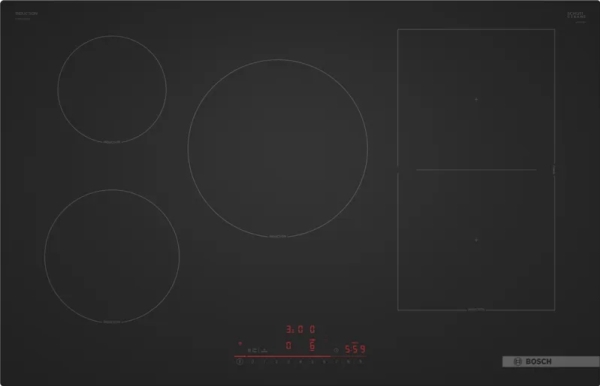 Bosch Serie 6 PVW81CHB1E, Sort, Indbygget, 80 cm, Zone induktionskogeplade, Keramisk, 5 zone(s)