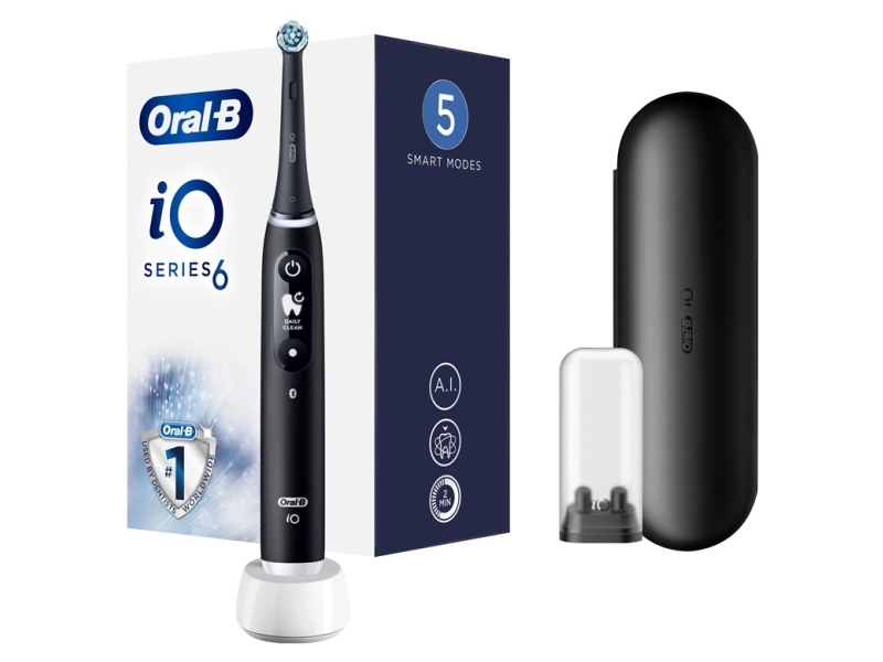 Braun Iom6.1B6.3Dk Oral-B Io6 Elektrinis Dantų Šepetėlis Juodas Onyx